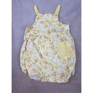 Vintage Yellow Floral Bubble Jumper Hushpuppies Size 12M 90s Y2K